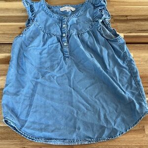 LOFT Light Blue Ruffle Blouse